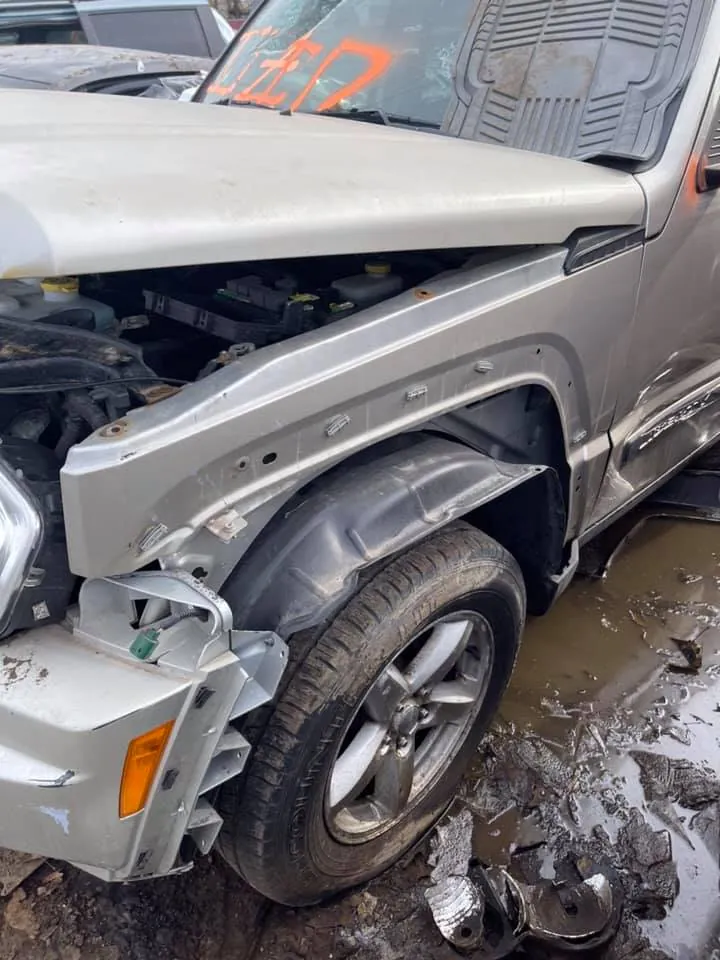 Used body panels on the shelf at an Indianapolis salvage yard — one of the safest used-parts buys