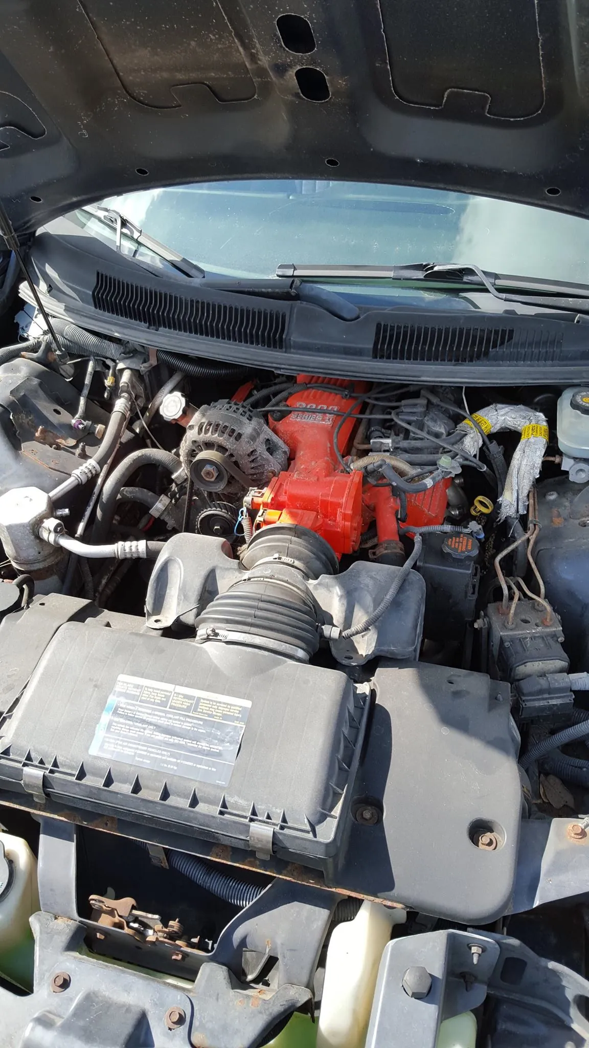 Used engines staged for inspection and testing at an Indianapolis salvage yard