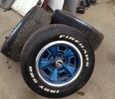 Set of used wheels and tires available at The New Country Auto Parts in Indianapolis